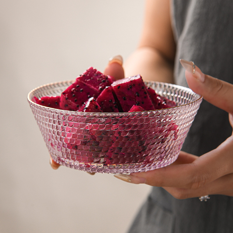 Nordic Style Home Living Room Creative Snack Fruit Plate Dragon Scale Bowl Modern Transparent Wholesale