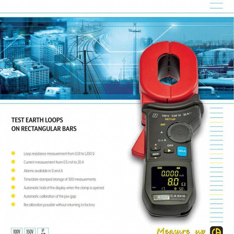 C.A 6418 Ground Loop Resistance Clamp Meter Ca6418 Square Jaw Ground Resistance Tester Original Authentic