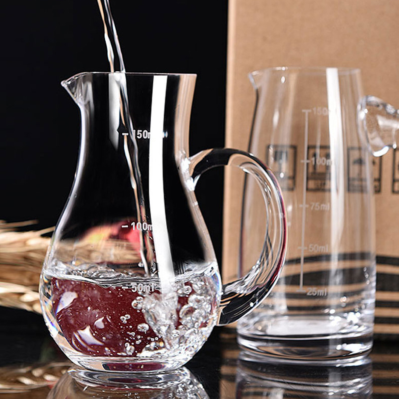 Wine glass with scale wine dispenser crystal glass 100 ml wine measuring device Hotel hotel wine pot gift box