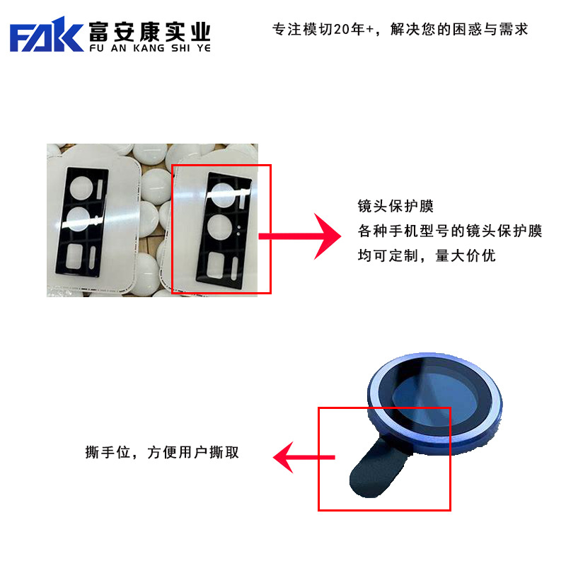 Fukan Industry Camera Surveillance Lens and Other Protective Film Die-Cutting Customization Anti-Scratch, Dirt Protection and Anti-Damage