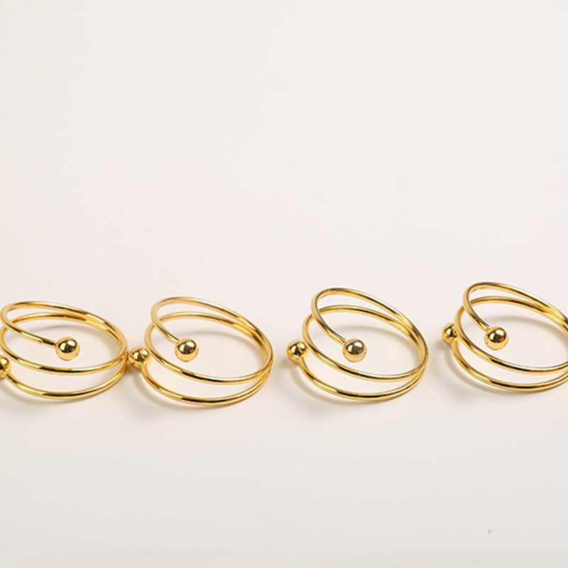 Light Luxury New Style Special Western Restaurant Dining Table Hotel Hotel Wedding Table Square Napkin Buckle Metal Ring Wholesale