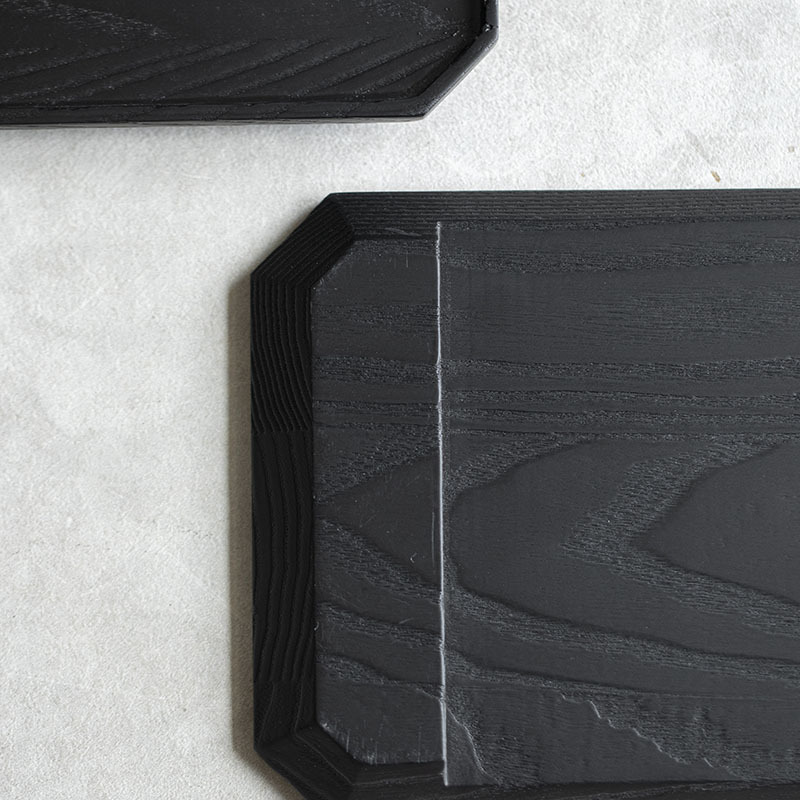 Ash Charcoal Burning Black Pot Bearing Japanese Style Solid Wood Tray Dry Brewing Tea Table Small Tea Tray Tea Bearing