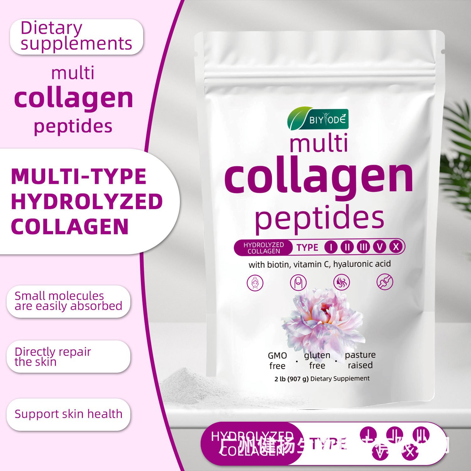 Порошок коллагена, кросс-бодерный, горячий продукт, много коллагеновых пептидов, оптовая продажа