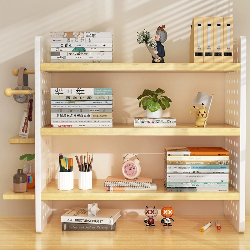 Desktop Storage Rack Desk Storage Rack Household Multi-Layer Book Display Rack Desk Hole Board Placement Shelf