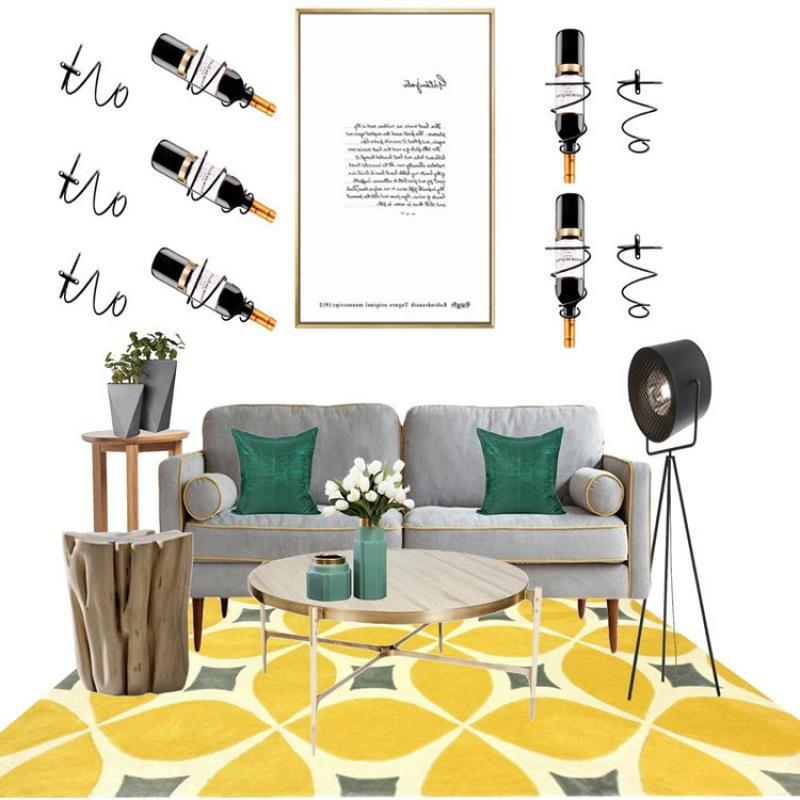 Casual Single Bottle Wall-Mounted Wine Glass Rack Spiral Six-Pack Red Wine Bottle Display Rack Metal Hanging Wine Rack