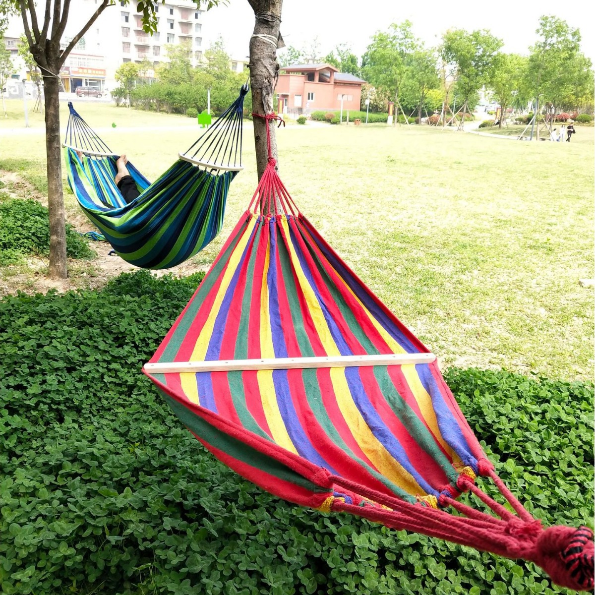 Canvas Hammock Outdoor Hammock Double Canvas Hammock Tourist Hammock Swing Hammock Easy to Carry