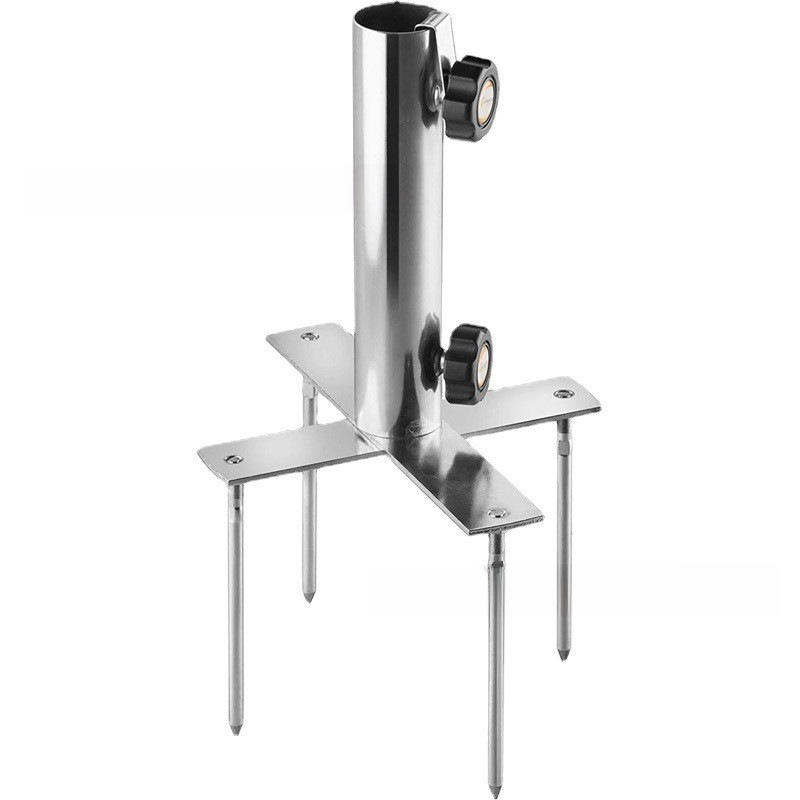 Factory supply new stainless steel portable outdoor umbrella ground plug removable garden garden umbrella umbrella plug