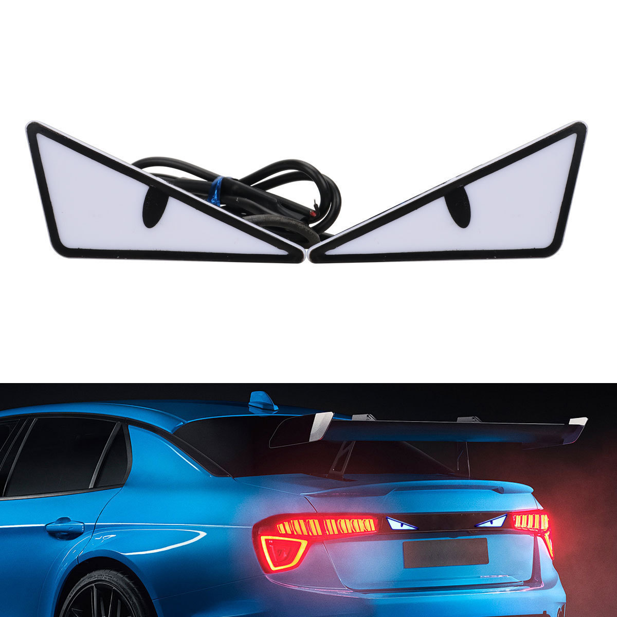 Cross-Border Motorcycle License Plate Screw Light Triangle Devil Eye Modification Universal Motorcycle Decorative Accessories Car Lights