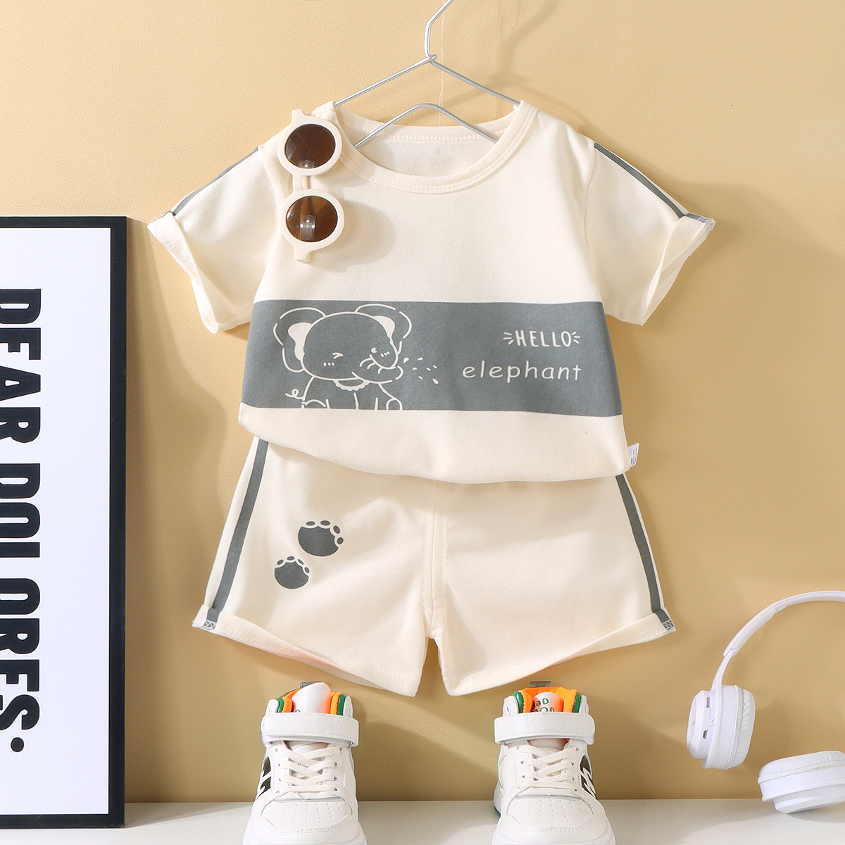 Children's short sleeve suit boys and girls T-shirt summer baby baby clothes Korean children's clothing tide summer clothes a generation of hair