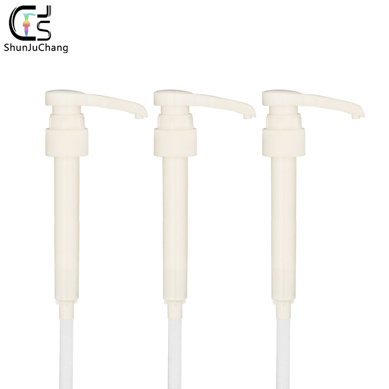 Amazon Cross-Border 28400 Syrup Pump Head Dispenser Fruit Dew Squeeze Pump Head Syrup Jam Special Quantitative Pump