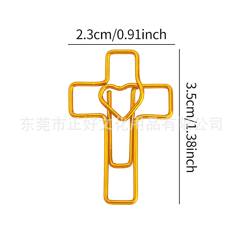 Heart-Shaped Paper Clips, Creative Cross-Shaped Paper Clips, Metal Special-Shaped Paper Clips, Colorful Office Supplies Paper Clips