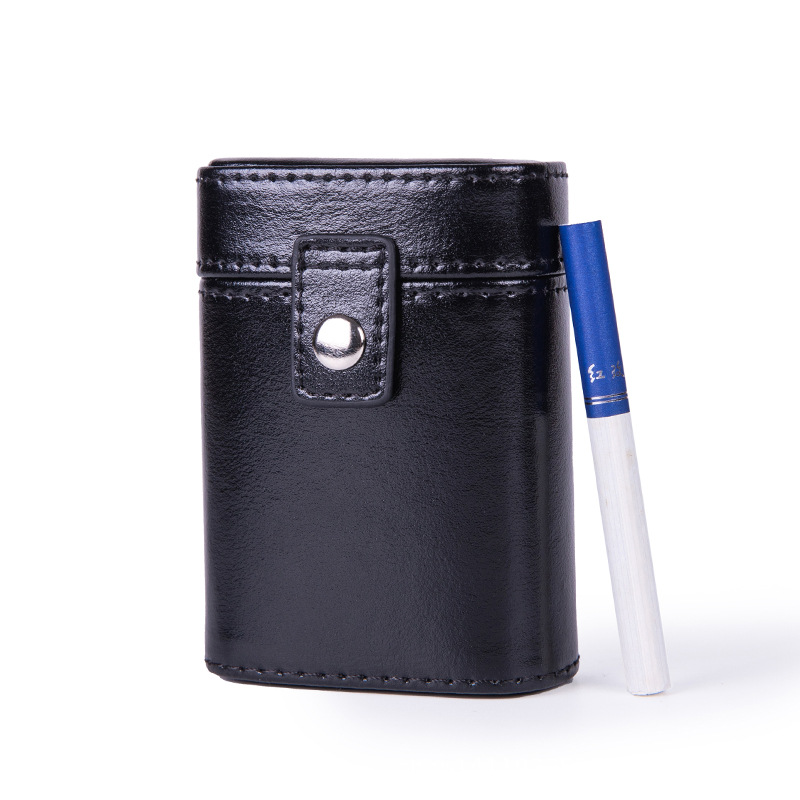 Wholesale Leather-Textured Cigarette Case for Men, Premium Lightweight 20-Cigarette Metal Leather Cigarette Case, Cigarette Holder, Direct from Manufacturer