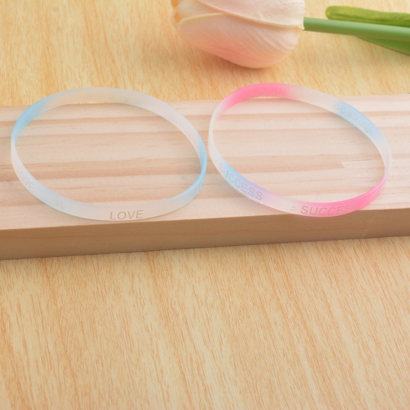 Hot Selling Back-To-School Season Student Luminous Bracelet Fluorescent Letter Wristband Silicone Bracelet Korean Style Bracelet Bracelet Wholesale