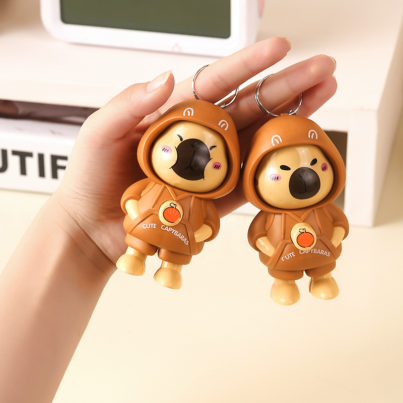 Kapibala Face-Changing Doll Decompression Toy Internet Celebrity Keychain Pendant Trinket Couple Gift Bag Pendant