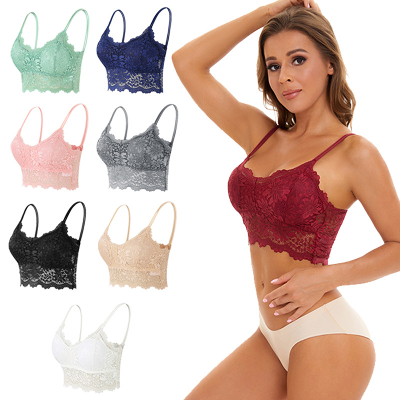 Cross-border Foreign Trade Bra Top Women's Anti-slip Lace Beautiful Back Strap Wrapped Chest Underwear Women's Strapless Vest Thin