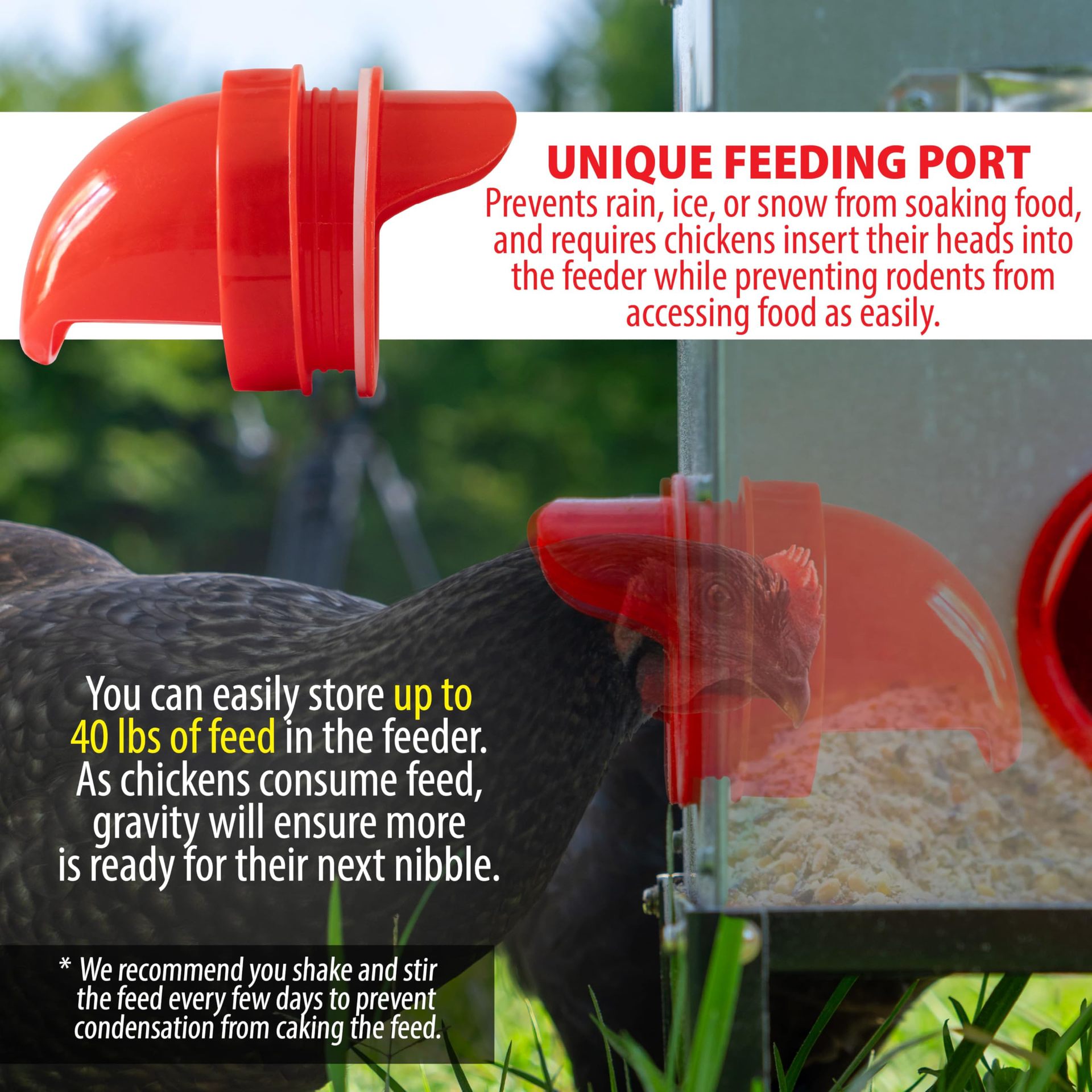 Cross-Border Hot Selling Galvanized Chicken Feeder, Waste-Free Split Metal Poultry Feeder, Large Capacity Portable