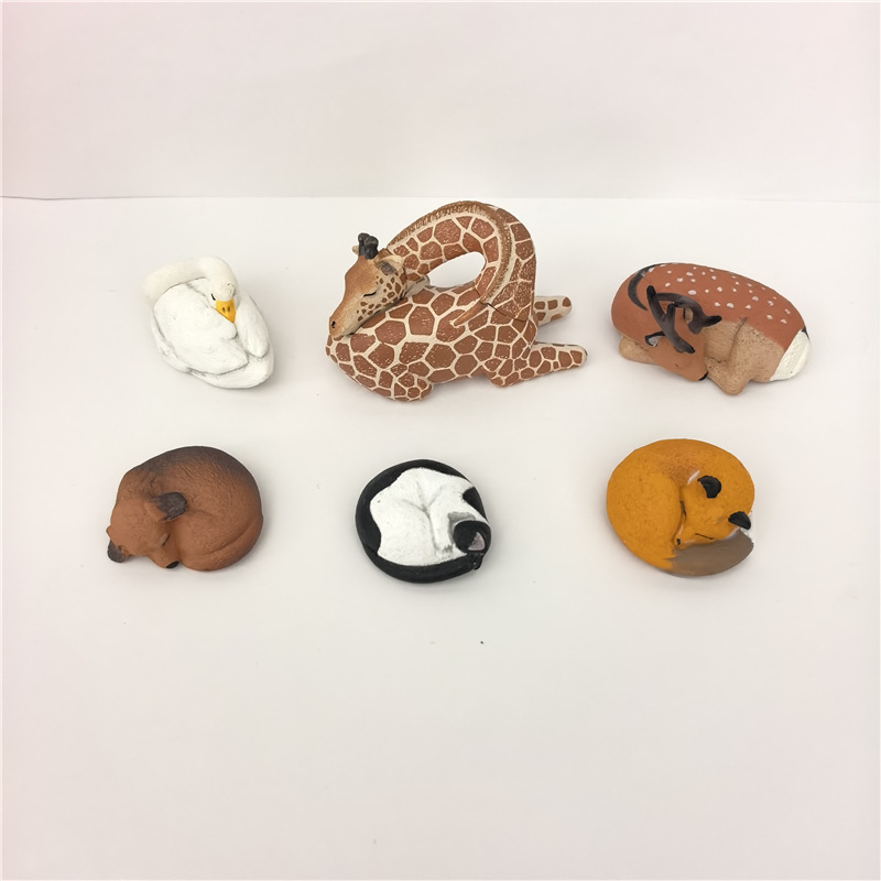 6 Sets of Bulk Toys Tomy Panda Cave Dog Deer Cat Fox Dormant Zoo Ornaments