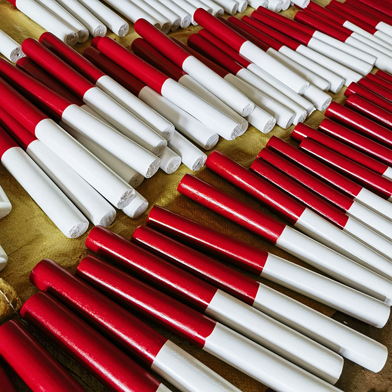 Sporting Goods Wooden Baton 100-meter Relay Race Red and White Standard Track and Field Competition Training Baton