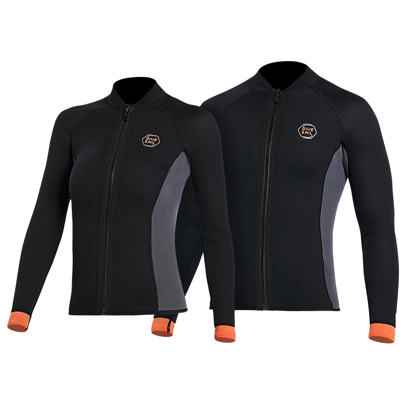 Amazon Wetsuit 3mm Long-Sleeved Split Warm Wetsuit European and American Large Size Snorkeling Winter Swimming Cold-Proof Surfing Suit