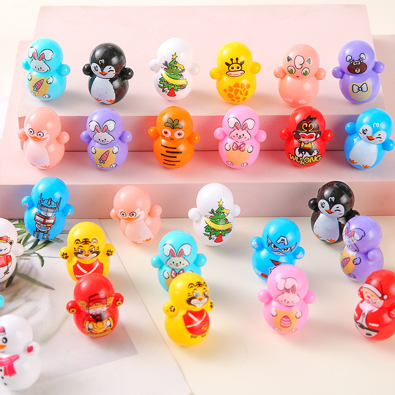 Douyin Popular Cartoon Mini Tumbler Kidsren's Educational Small Gifts Casual Nostalgic Small Toys Street Stall Wholesale