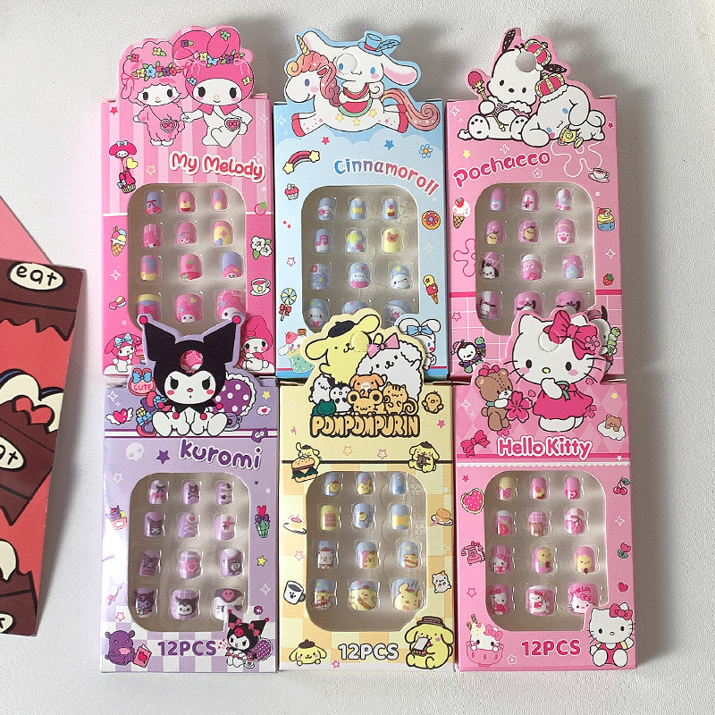 Kulomi Children's Nail Stickers Girl's Funny Nail Stickers Detachable Girl's Nail Stickers Sweet Cute Dressing Armor