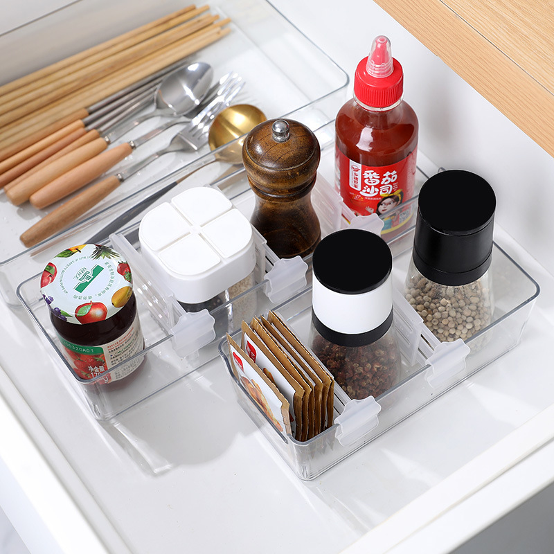 Retractable Refrigerator Storage Partition Multi-functional Household Freezer Card Board Side Adjustable Buckle Telescopic Baffle