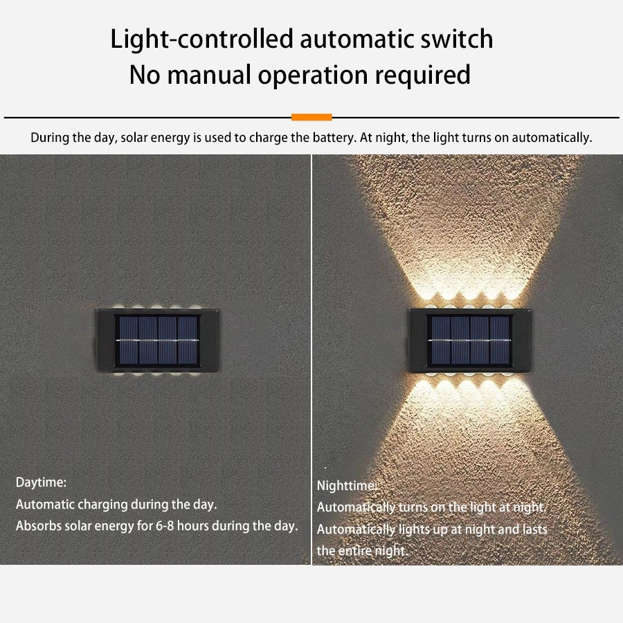 Solar Lights Outdoor Courtyard Lights Yard Garden Decorative Lights Wall Wash New up and down Luminous Atmosphere Wall Lights