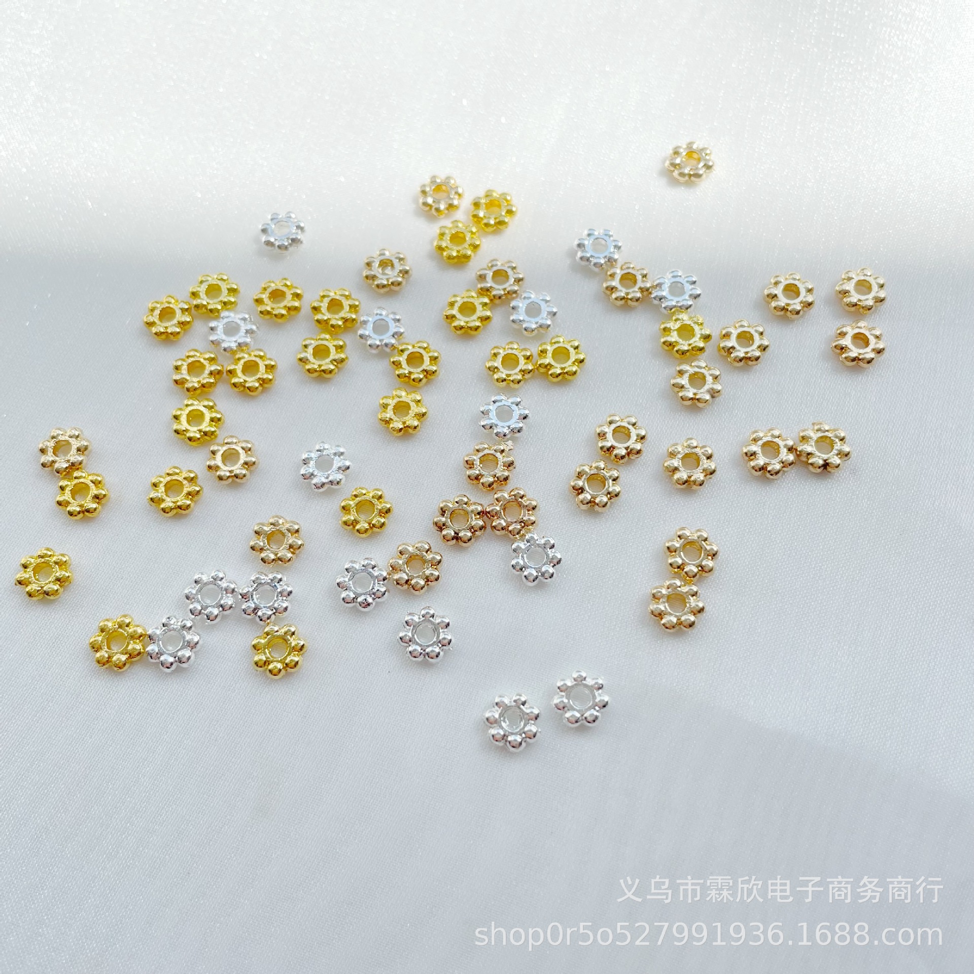 Alloy accessories 4/6mm snowflake spacer bead spacer diy handmade antique hairpin hair accessories material