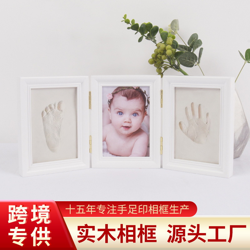 Деревянная фоторамка для отпечатков рук ребенка 100-летний юбилей отпечаток рук и ног новорожденного памятный сувенир