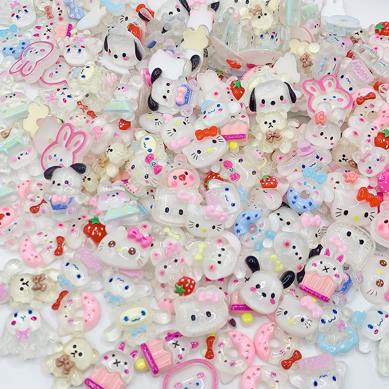 Cartoon color random mixed resin diy jewelry cream glue mobile phone case clip children's handmade toy material