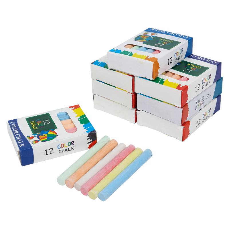 Plaster Powder Ordinary Color Chalk Teachers Blackboard Writing Learning Tools Accessories 12 Boxed Chalk