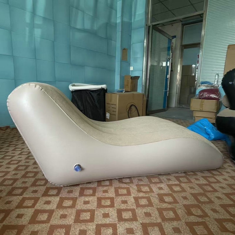 New Inflatable Sofa Wave S Recliner Pvc Flocking Inflatable Lazy Sofa Foldableable Single Sofa in Stock