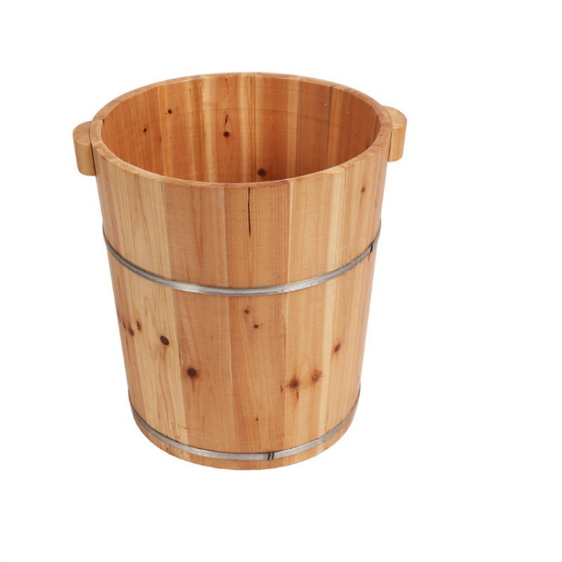 Warm Foot Bath Bucket, Traditional Xizang Foot Bath Bucket, Foot Bath Bucket, Solid Wood Foot Bath Bucket, Small Deep Bucket with Lid Wooden Bucket