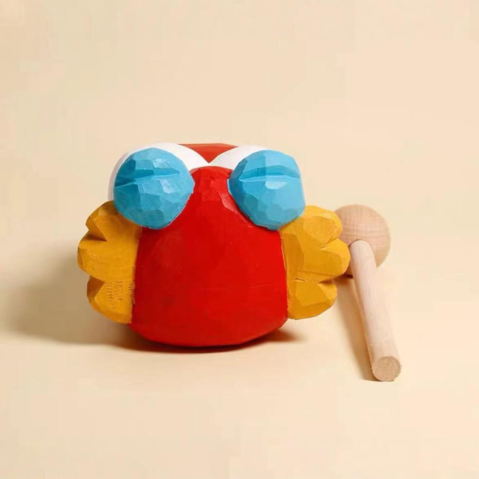 Office Stress Relief Ornament Wooden Fish Wood Carving Dragon Head Desk Emotional Computer Desktop Decompression Ins-Style Stress Relief Gadget