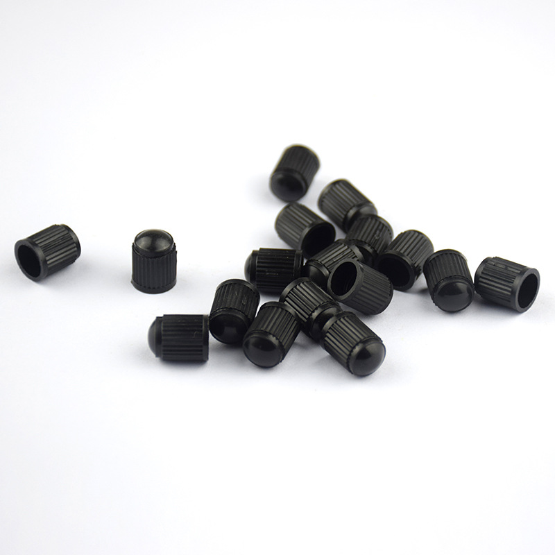 Car and Bicycle Tire Black Plastic Valve Caps, Valve Core Dust Caps, Valve Valve Caps, Universal Style, American Style