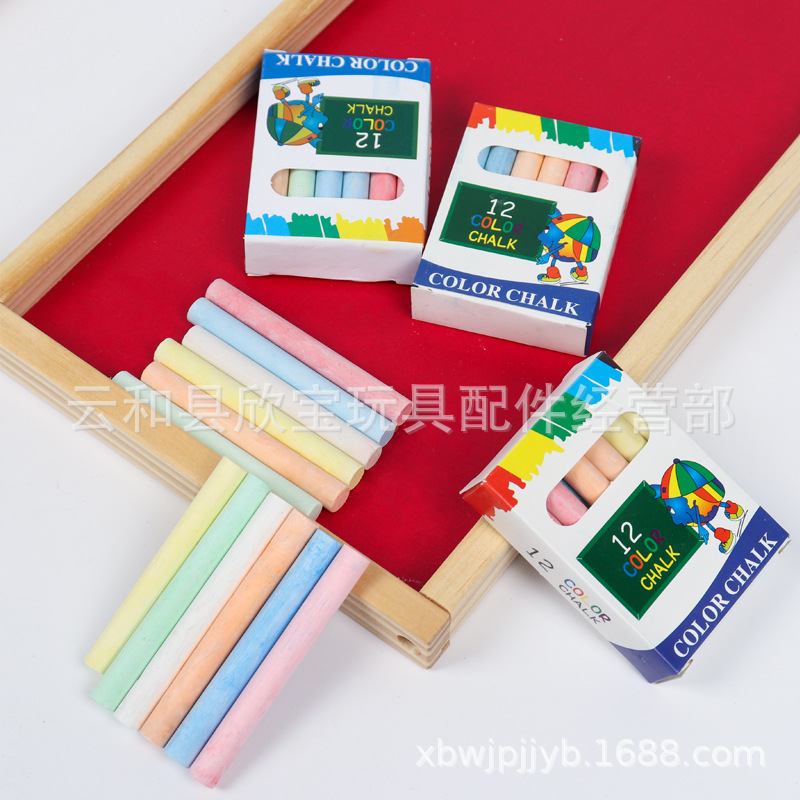 Plaster Powder Ordinary Color Chalk Teachers Blackboard Writing Learning Tools Accessories 12 Boxed Chalk