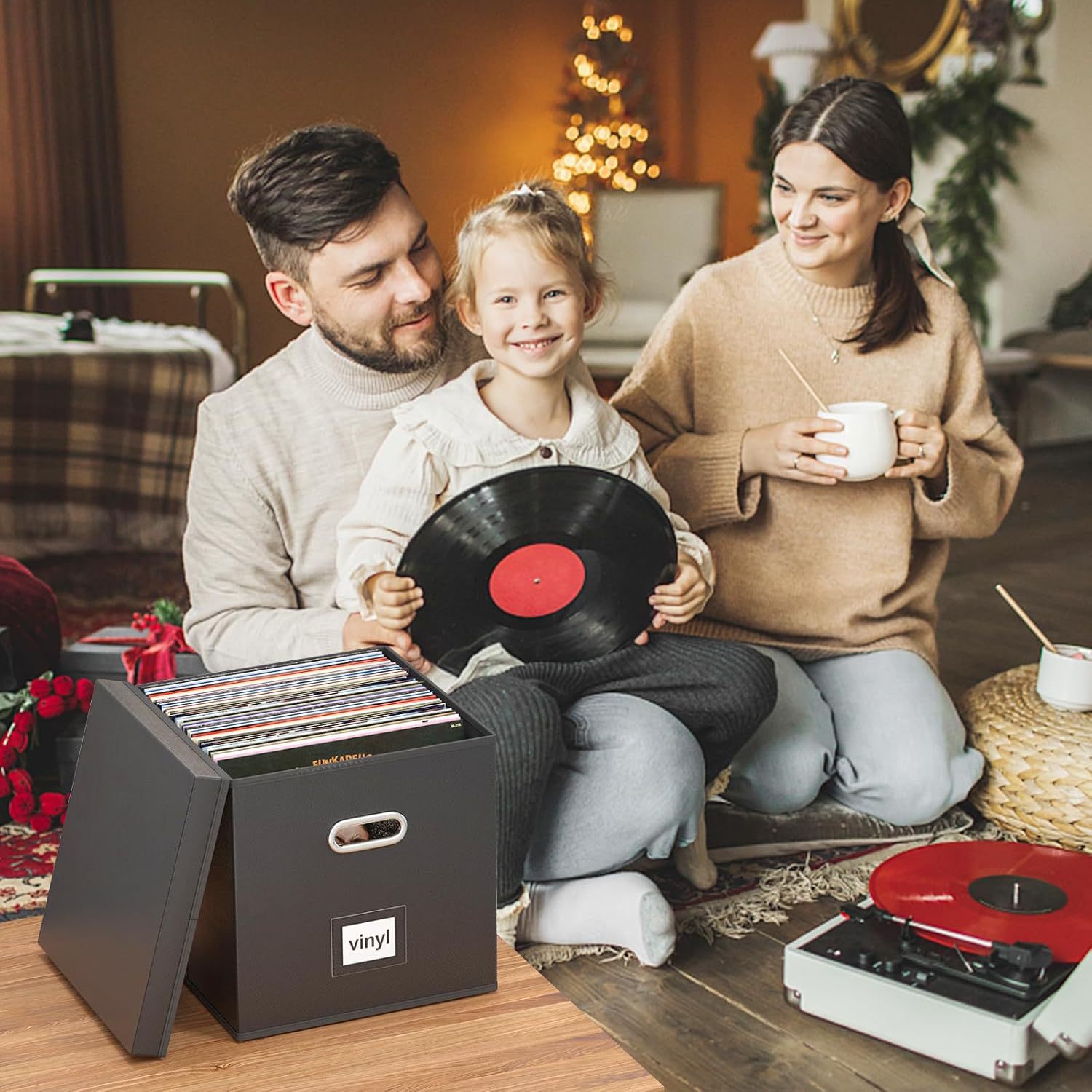 Fireproof Waterproof Foldable LP Storage Box Single Record Album CD Passport Certificate Flame Resistant Storage Box with Lid