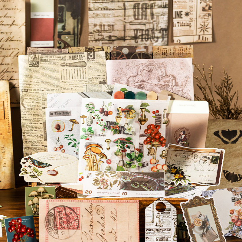 New Retro & Fantasy Series Stickers Confirm Hand Account Material Niche Art Tugs Decorative diy Material Paper