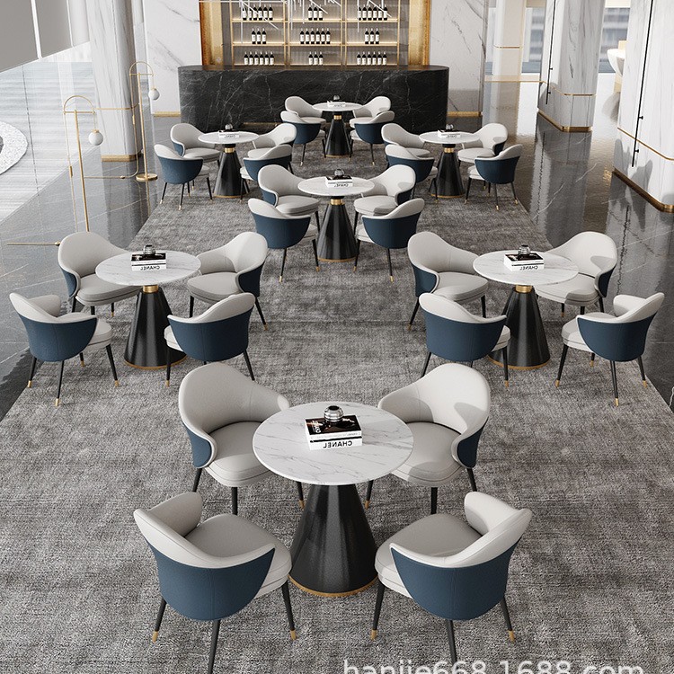 Creative Slate Reception Negotiation Table and Chair Combination Reception Consultation Negotiation Small Round Table Rest Area Store Business Table and Chairs