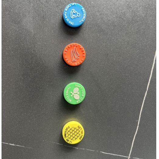 Cross-border creative new product inspire fighting spirit slogan tennis racket shock absorption fun slogan tennis racket silicone shock absorber