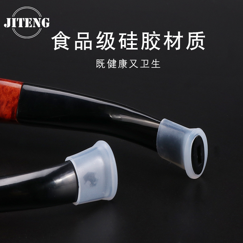 Smoking accessories wholesale pipe handle silicone bite mouth set food grade large small size cigarette holder anti-bite protective cover