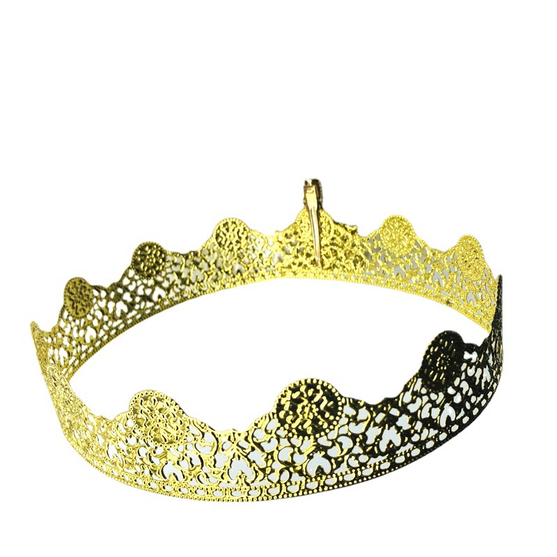 Antique color preserving bride Xiuhe phoenix crown iron lace crown diy Qi Rong hair accessories