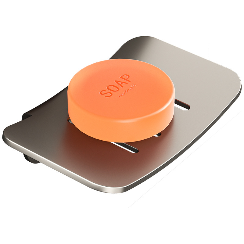 Factory supply bathroom soap box double drain non-perforated wall hanging soap box no water household wholesale