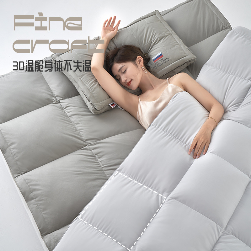 Factory supply down mattress thickened goose down cushion double mattress folding tatami five-star hotel exclusive