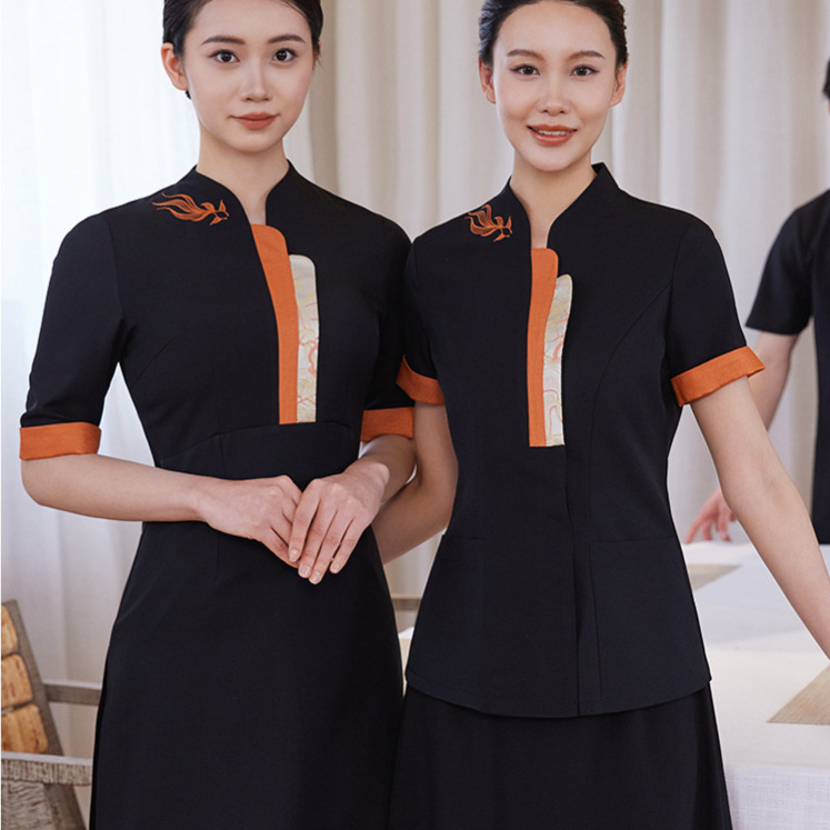 Customized Cleaning Aunt Short-Sleeved Cleaner Female Hotel Room Clothing Cleaning Uniform Short-Sleeved Property Housekeeping Work Clothes