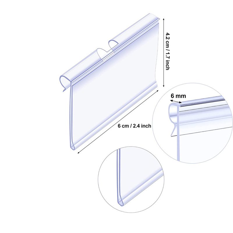Commodity price tag plastic hook tag high transparent punching supermarket price tag PETG price tag