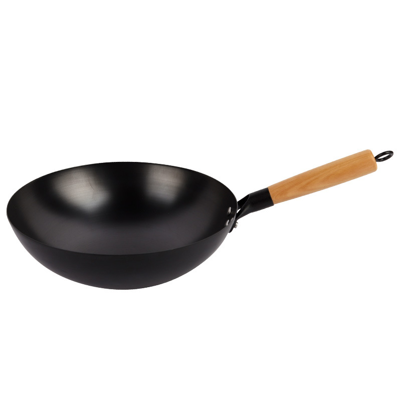 A generation of home cooking wok hand forged tongue old-fashioned uncoated round bottom non-stick wok wok