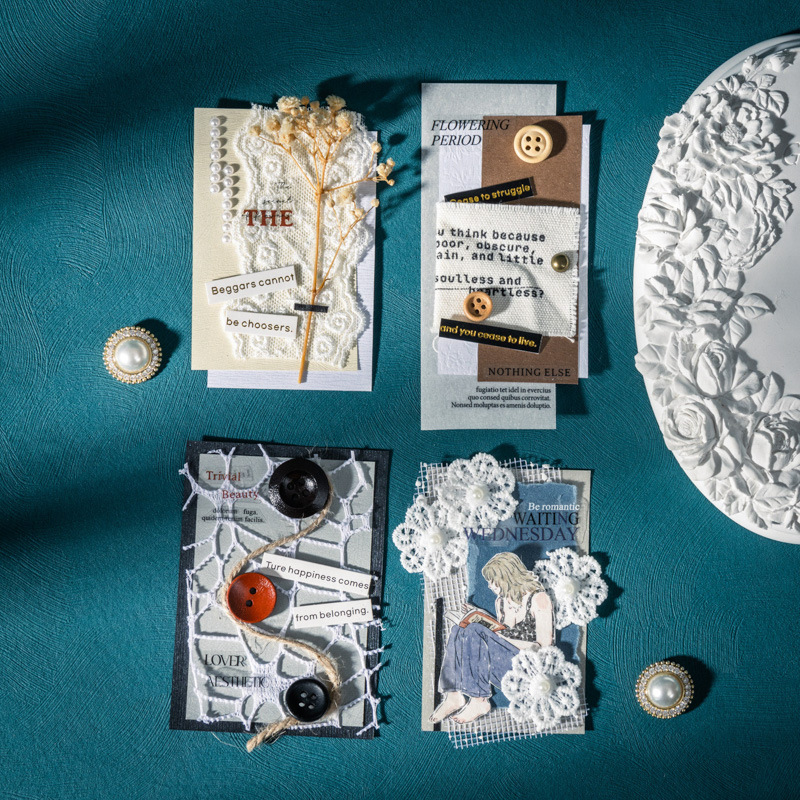 Ketchup Girl Четыре Сезона Серия Блестящего Материала Специальная Бумага Блестящая Декорация Коллажный Материал 4 Стиля