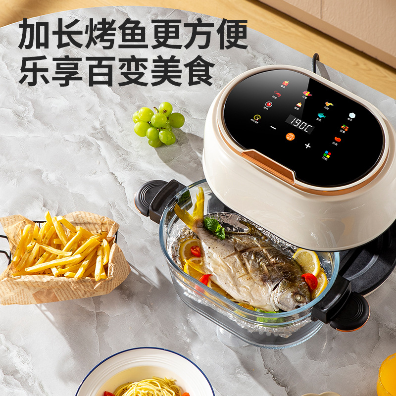 New 4L Glass Household Large-Capacity Air Fryer Cross-Border Airfryer Touch Screen Multi-Functional Oil-Free Potato Machine Strips