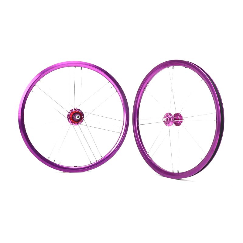 Bicycle Wheel Set Taiwan Low Resistance 16-Inch 349 Xiaobu 7-Speed V Brake 74-112mm Aluminum Alloy 4 Bearing Wheel Hub